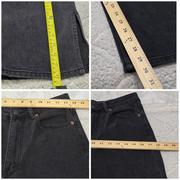 Motel Denim Black Split Bootleg High-Waist Jeans Women's L - Picture 7 of 12